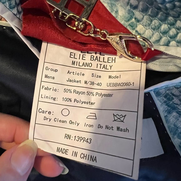 Men's Blue and Brown Patterned Blazer - Picture 5 of 6